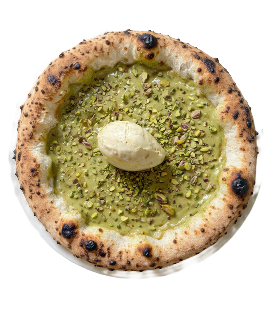 Buttercup pistachio dessert pizza